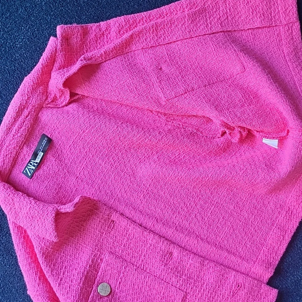 Zara Pink Textured Jacket - Picture 3 of 4
